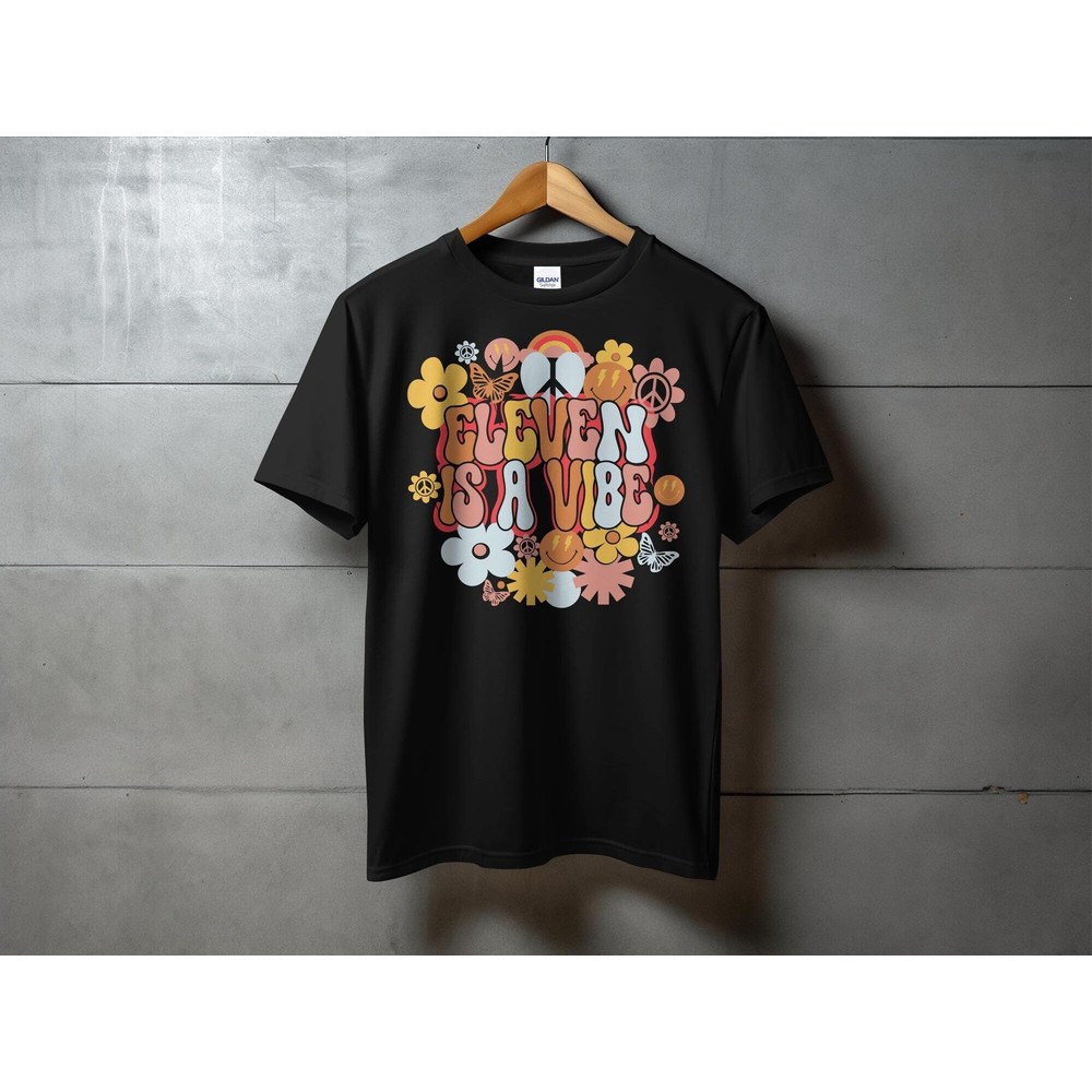 Eleven Is A Vibe Svg, 11 Year Old Svg Png, Hippie Daisy Flower Birthday Party Svg, 11th Birthday Retro Groovy Svg Cricut Sublimation Design.jpg
