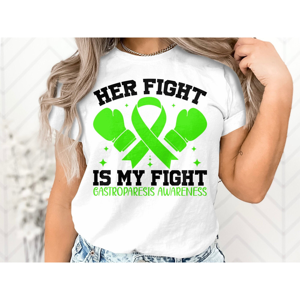 Gastroparesis Awareness Svg Png, Her Fight is My Fight Svg, Green Ribbon Svg, Gastroparesis Support Cricut Sublimation Design.jpg