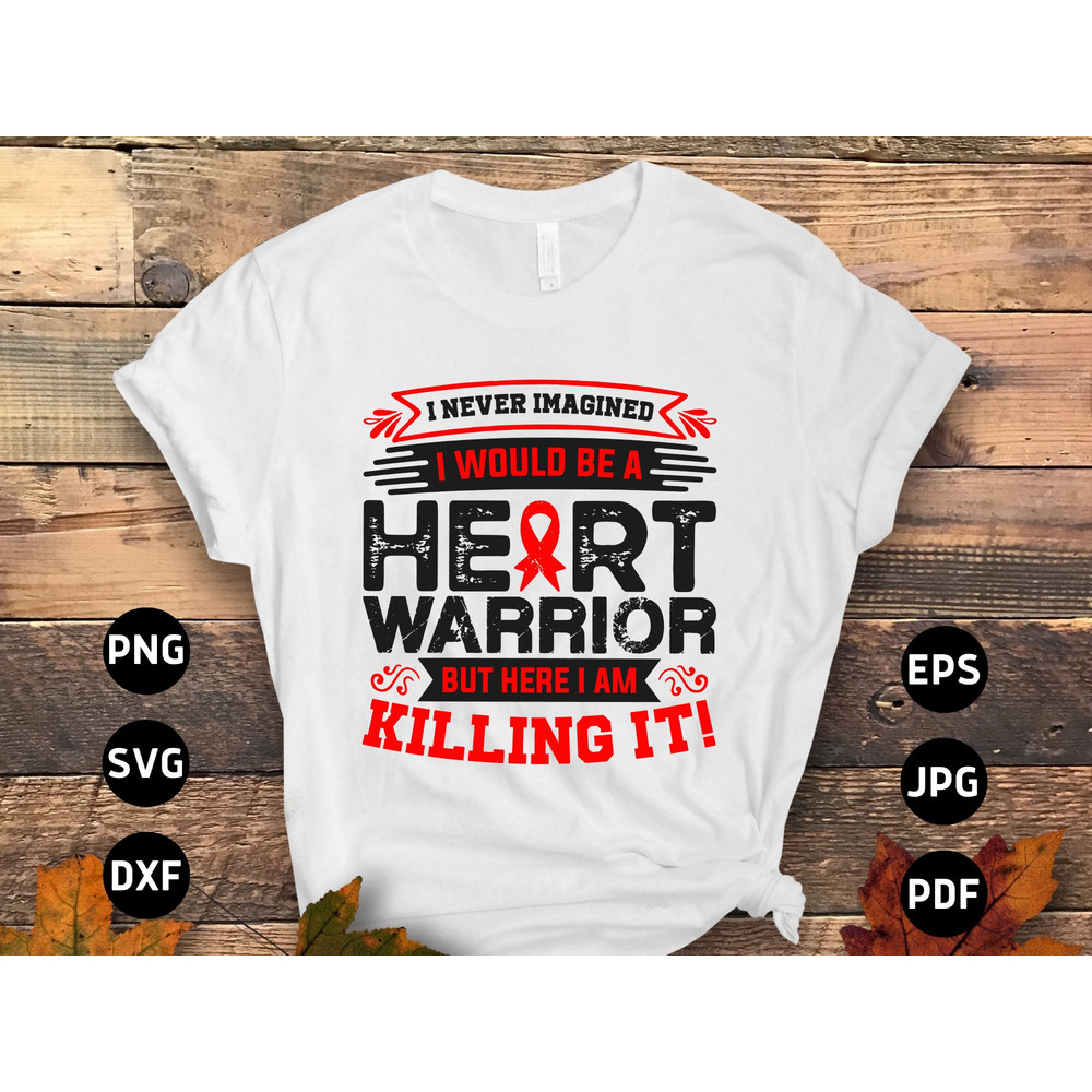 Heart Disease Awareness Svg Png, Heart Warrior Svg, Red Ribbon Svg Cricut Sublimation Design.jpg