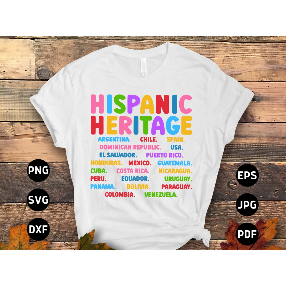 Hispanic Heritage Month Svg Png, Hispanic Gifts, Hispanic Culture Png, Hispanic Heritage Svg Png Latina Heritage Countries Flags Sublimation.jpg