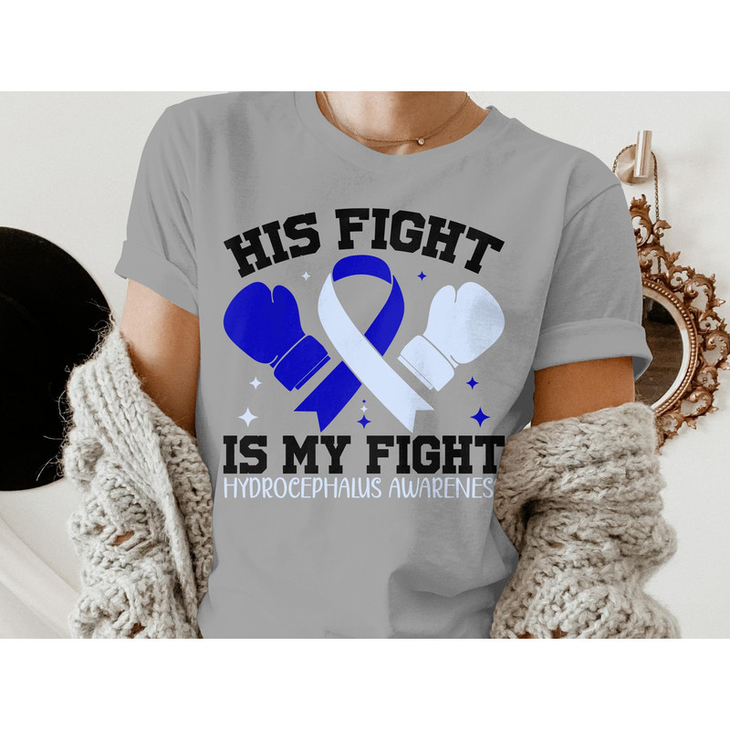 Hydrocephalus Awareness Svg Png, His Fight is My Fight Svg, Hydro Light Blue Ribbon Support Svg Cricut Sublimation Design.jpg