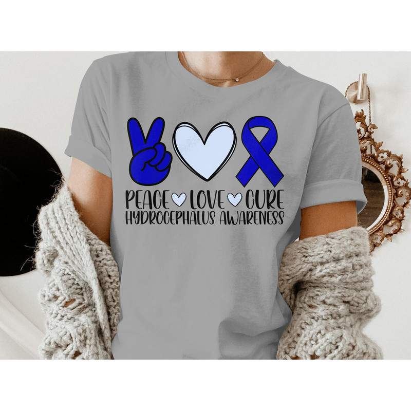 Hydrocephalus Awareness Svg Png, Peace Love Cure Svg, Hydro Light Blue Ribbon Support Svg Cricut Sublimation Design.jpg