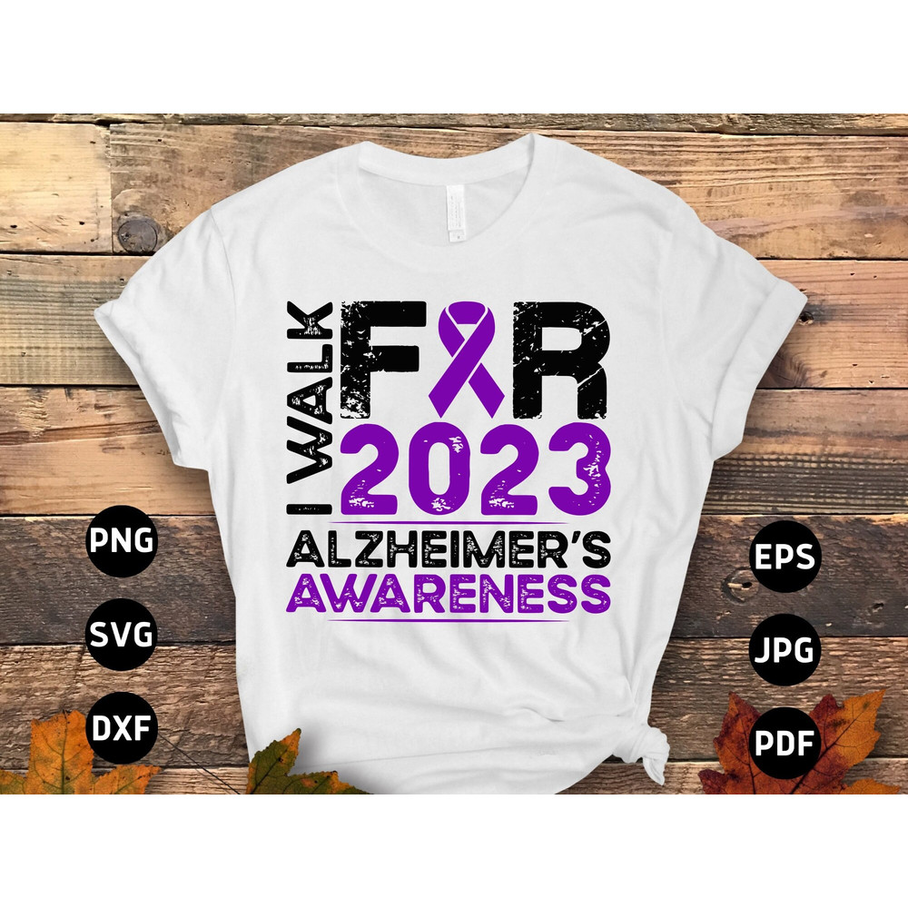 I Walk for Alzheimer's Awareness 2023 Svg Png, Purple Ribbon Svg, Alzheimer Awareness Support Svg Cricut Png Sublimation Designs.jpg