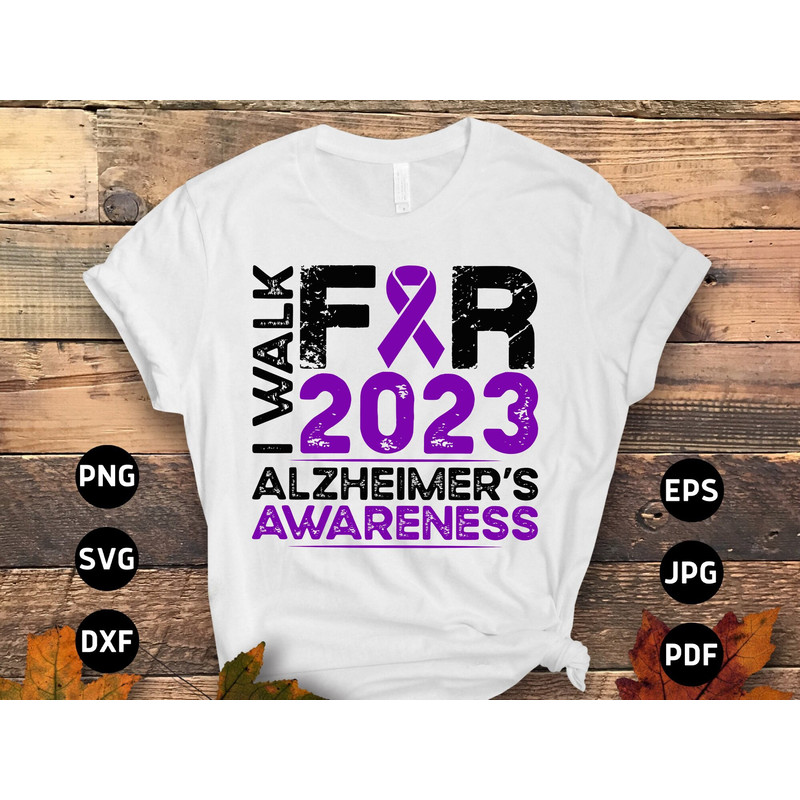 I Walk for Alzheimer's Awareness 2023 Svg Png, Purple Ribbon Svg, Alzheimer Awareness Support Svg Cricut Png Sublimation Designs.jpg