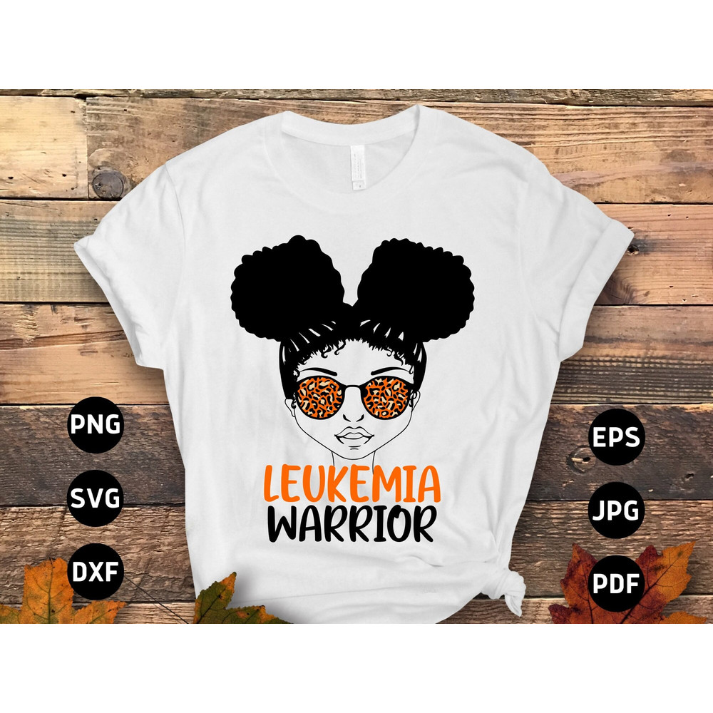 Leukemia Awareness Svg Png, Leukemia Warrior Afro Girl Bun Svg, Leukemia Cancer Orange Ribbon Svg Cricut Sublimation.jpg