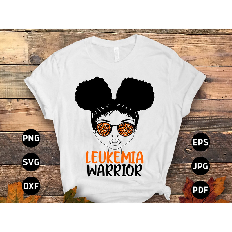 Leukemia Awareness Svg Png, Leukemia Warrior Afro Girl Bun Svg, Leukemia Cancer Orange Ribbon Svg Cricut Sublimation.jpg