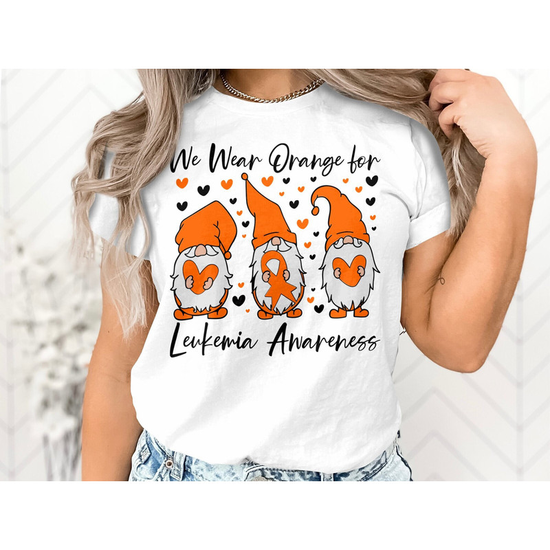 Leukemia Awareness Svg Png, We Wear Orange for Leukemia Gnome Svg, Leukemia Cancer Orange Ribbon Svg Cricut Sublimation.jpg