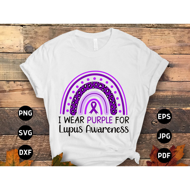 Lupus Awareness Svg Png, I Wear Purple for Lupus Svg, Support Lupus Purple Ribbon Svg Cricut File Sublimation Design 1.jpg