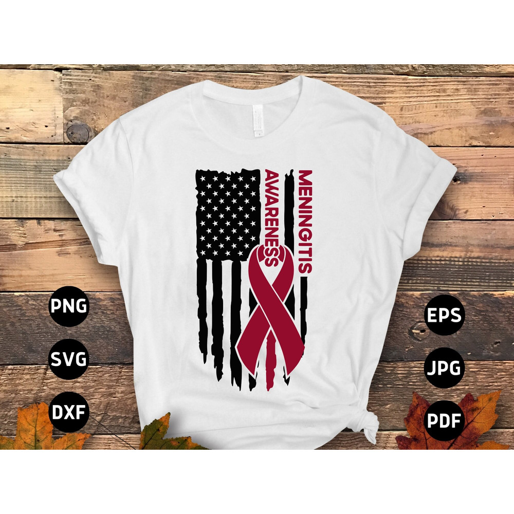Meningitis Awareness Svg Png, Meningitis Flag Svg, Burgundy Ribbon Svg Cricut Sublimation Design.jpg