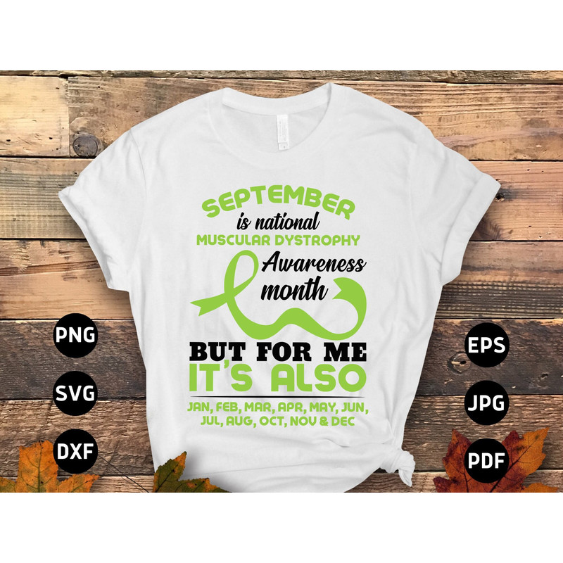 Muscular Dystrophy Awareness Svg Png, September Is National Muscular Dystrophy Awareness Month Svg, Lime Green Ribbon Svg Cricut Sublimation.jpg