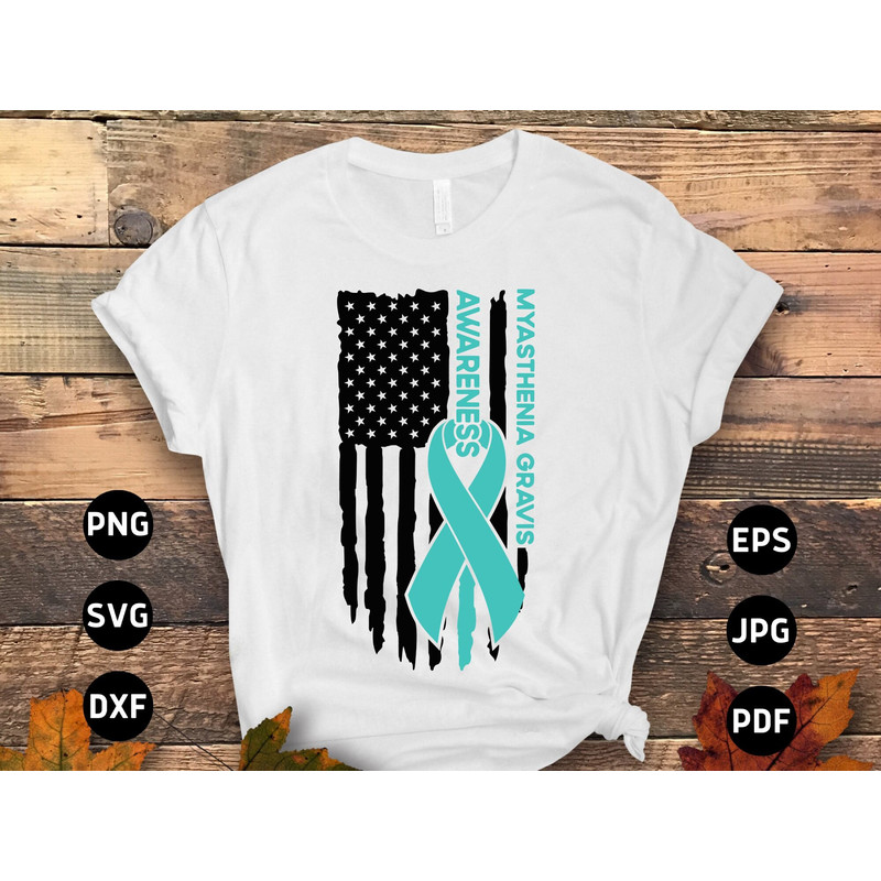 Myasthenia Gravis Awareness Svg Png, Flag Myasthenia Gravis Svg, Teal Ribbon Svg, MG Support Svg Cricut File Sublimation Design.jpg