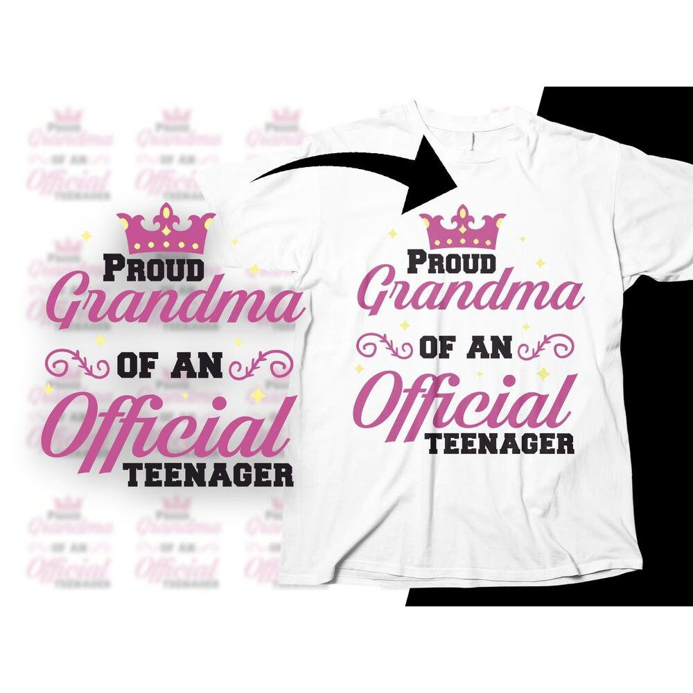 13th Birthday Grandma Svg, Proud Grandma of an Official Teenager Svg, Funny Teenager Gift, Thirteen Birthday Svg Cut File Cricut Sublimation.jpg