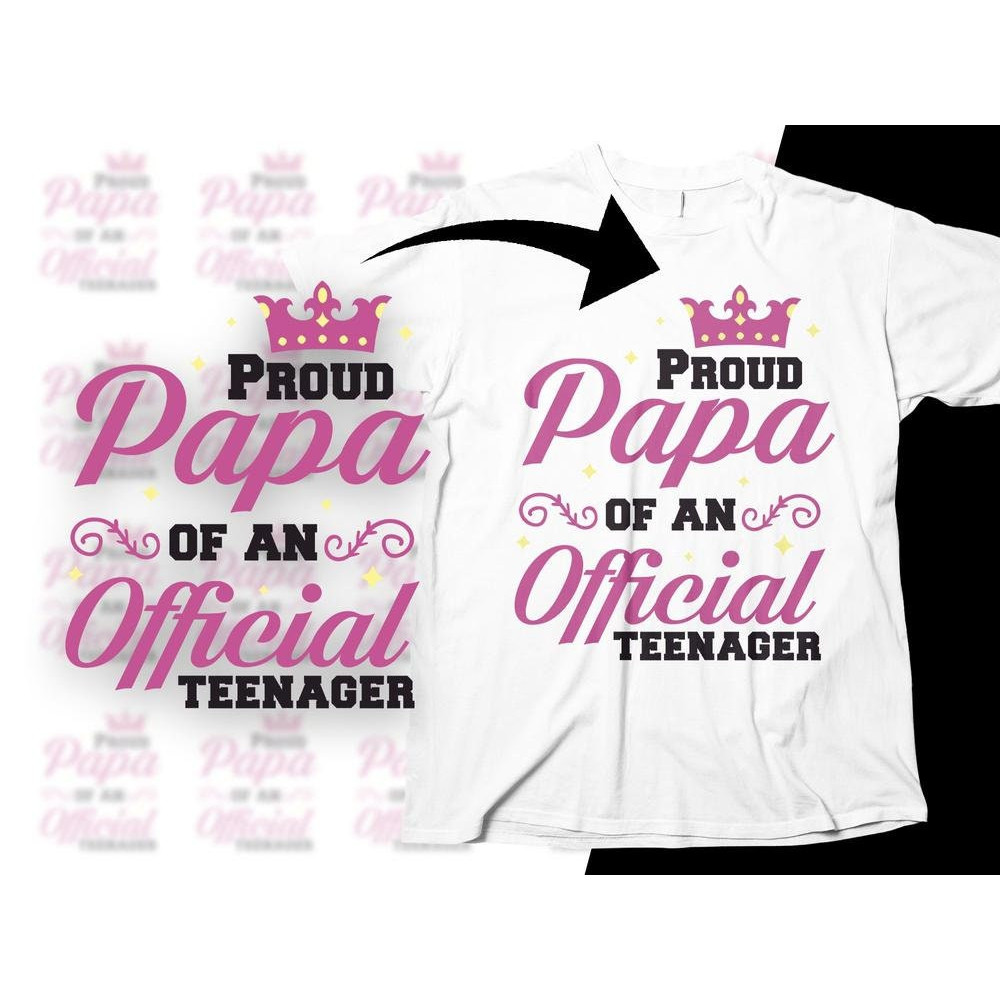 13th Birthday Papa Svg, Proud Papa of an Official Teenager Svg, Funny Teenager Gifts, Thirteen Birthday Svg Cut File Cricut Sublimation.jpg