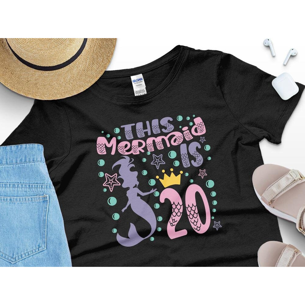 20th Birthday Mermaid Svg Png, 20 Year Old Birthday Girl Svg, Twentieth Birthday Party Svg, Mermaid Party Svg File Cricut Sublimation Design.jpg
