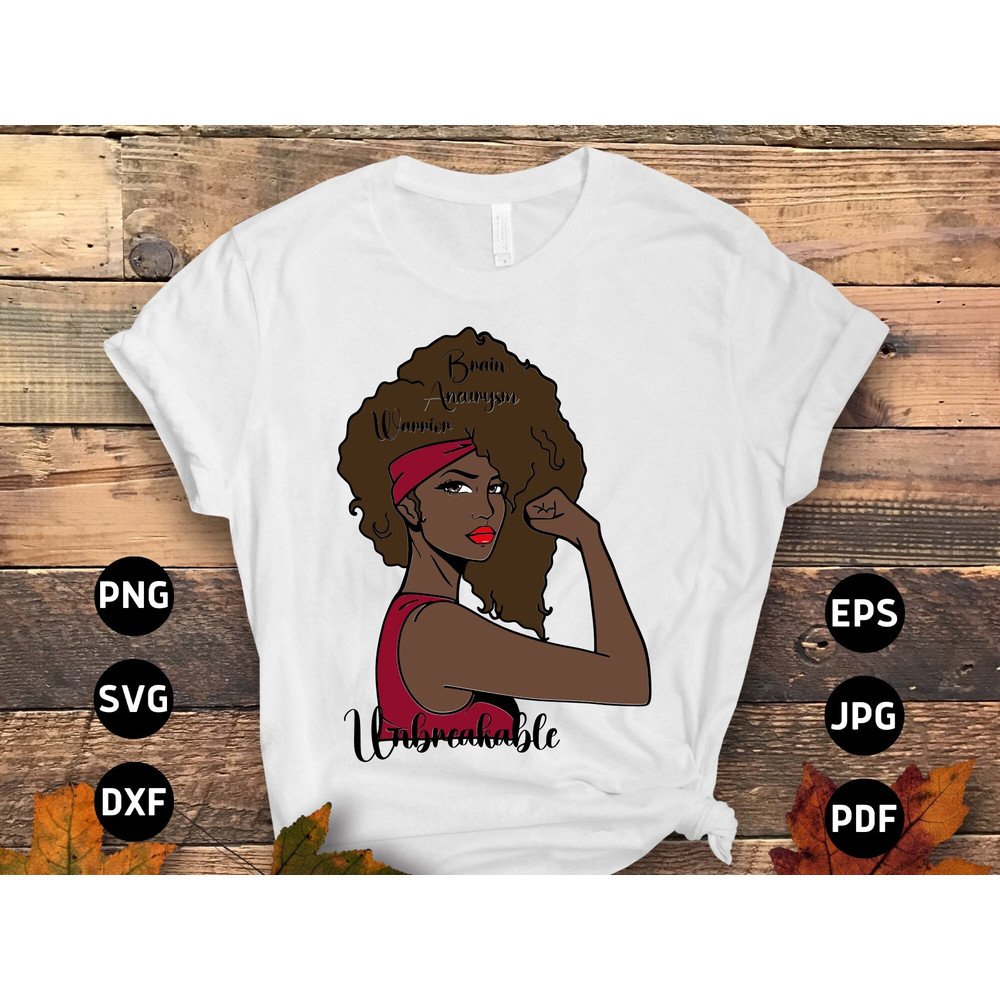 Brain Aneurysm Awareness Svg Png, Brain Aneurysm Warrior Unbreakable Strong Black Women Svg, Burgundy Ribbon Svg Cricut Sublimation Design.jpg