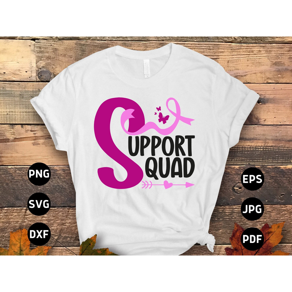 Breast Cancer Support Squad Svg Png, Pink Ribbon Svg, Breast Cancer Awareness Png Svg Cricut Cut File Sublimation Ready to Press Design.jpg