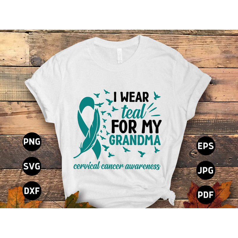 Cervical Cancer Awareness Svg Png, Svg, Cervical Cancer Teal Ribbon Svg Cricut Sublimation Design 15.jpg