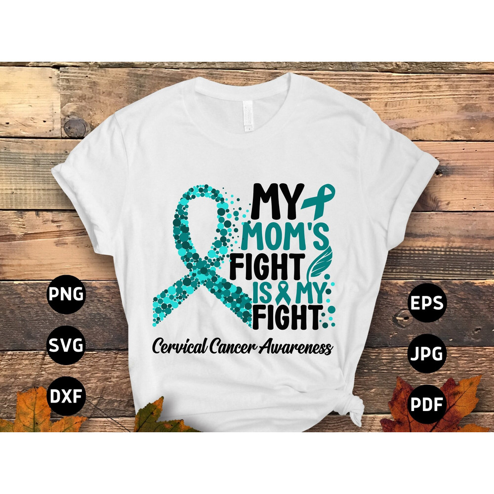 Cervical Cancer Awareness Svg Png, Svg, Cervical Cancer Teal Ribbon Svg Cricut Sublimation Design 4.jpg