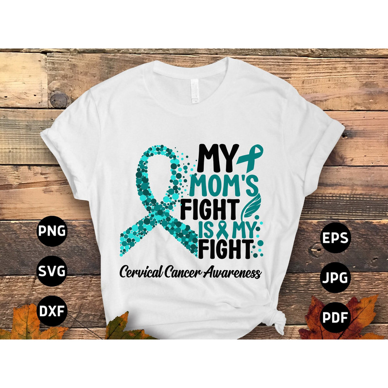 Cervical Cancer Awareness Svg Png, Svg, Cervical Cancer Teal Ribbon Svg Cricut Sublimation Design 4.jpg