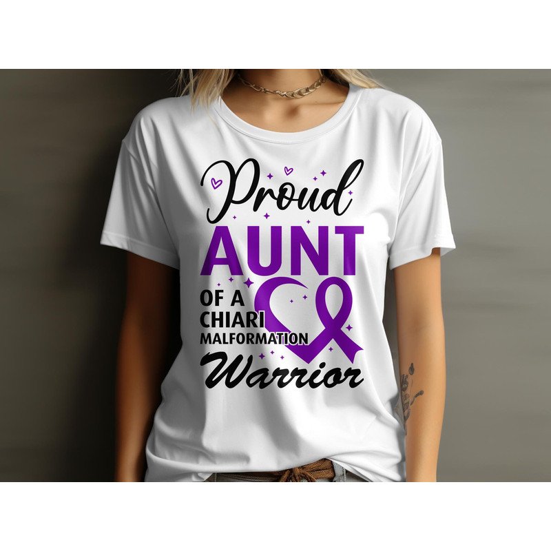 Chiari Malformation Awareness Svg Png, Prod Aunt of a Chiari Malformation Warrior Svg, Chiari Support Purple Ribbon Svg Cricut Sublimation.jpg