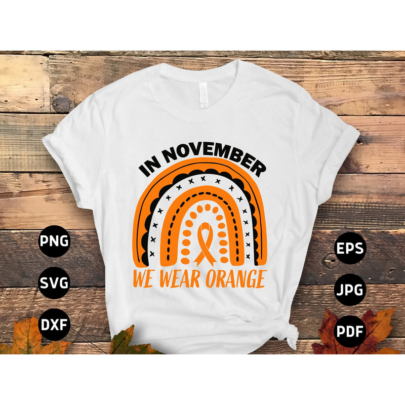 CRPS Awareness Svg Png, In November We Wear Orange Rainbow Svg, Orange Ribbon Svg, Complex Regional Pain Syndrome Awareness Svg Sublimation.jpg