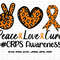 CRPS Awareness Svg Png, Peace Love Cure Svg, Orange Ribbon Svg, Complex Regional Pain Syndrome Awareness Svg Cricut Sublimation.jpg