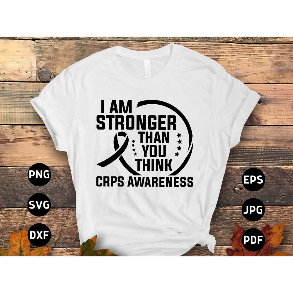 CRPS Awareness Svg Png, Stronger Than You Think Svg, Orange Ribbon Svg, Complex Regional Pain Syndrome Awareness Svg Cricut Sublimation.jpg