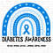 Diabetes Awareness Rainbow Svg Png, Blue Ribbon Svg, Type 1 Diabetes T1D Awareness Svg Cricut Sublimation Design.jpg