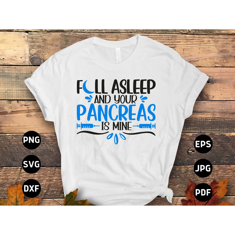 Diabetes Awareness Svg Png, Fall Asleep and Your Pancreas Is Mine Svg, Blue Ribbon Svg, Type 1 Diabetes T1D Awareness Svg Cricut Design.jpg