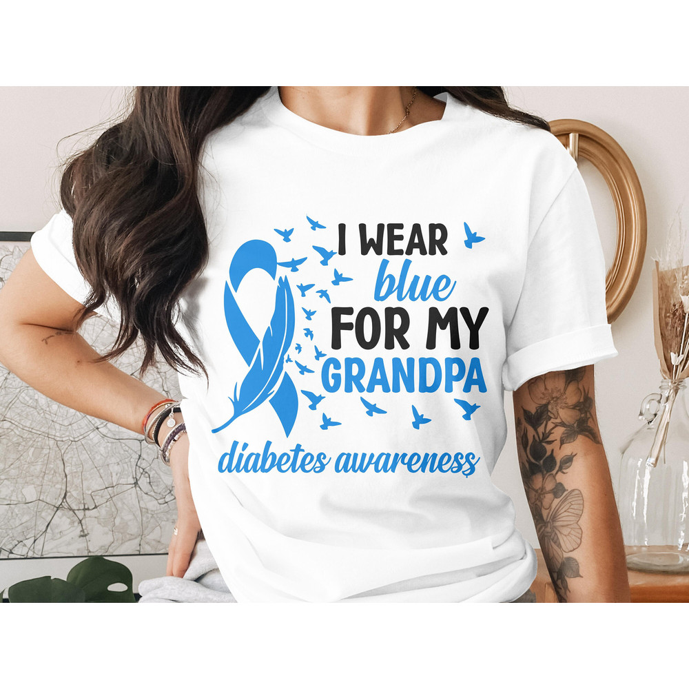 Diabetes Awareness Svg Png, I Wear Blue For My Grandpa Svg, Blue Ribbon Svg, Type 1 Diabetes T1D Awareness Svg Cricut Sublimation Design.jpg