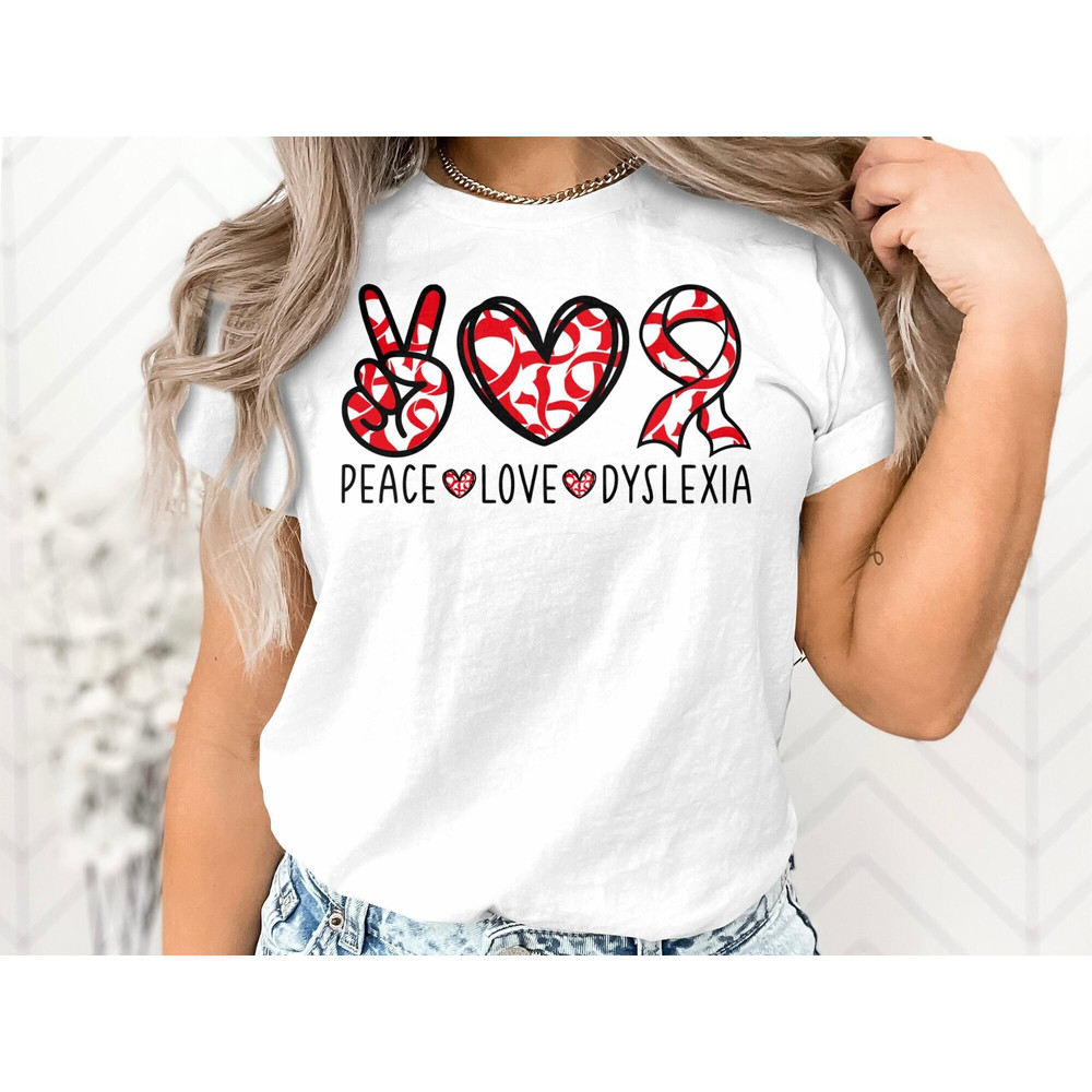 Dyslexia Awareness Svg Png, Peace love dyslexia Svg, Dyslexia Teacher Svg Cricut Ready to Press Sublimation Transfer Design.jpg