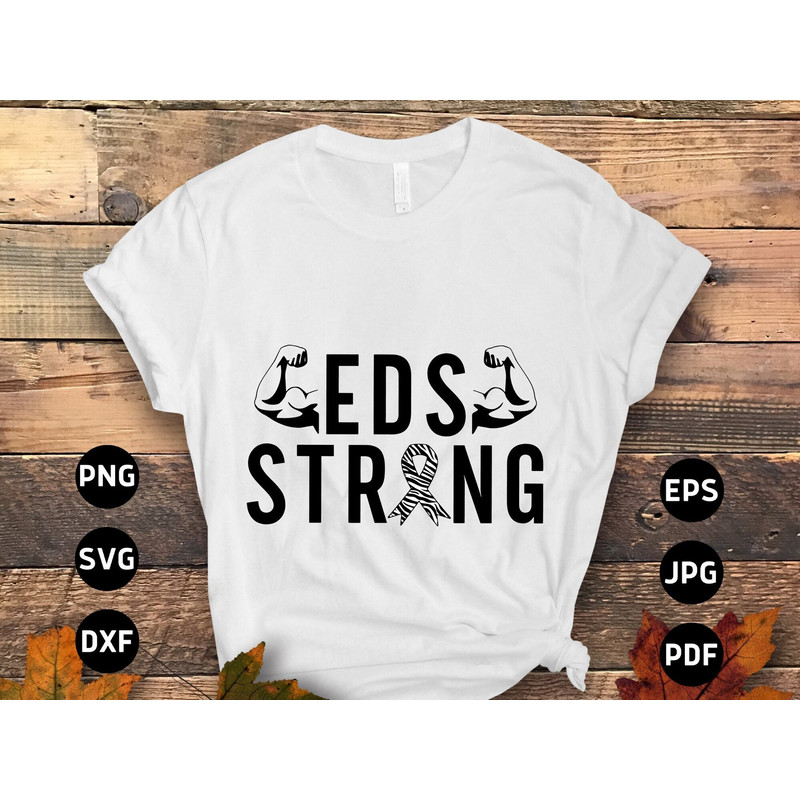 Ehlers Danlos Syndrome Awareness Svg Png, EDS Strong Svg, EDS Zebra Ribbon Svg Cricut Cut File Sublimation.jpg