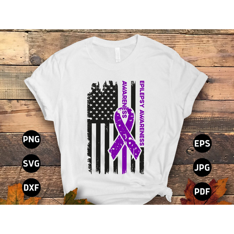 Epilepsy Awareness Flag Svg Png, Purple Ribbon American Flag Svg Cricut Cut File Sublimation Design.jpg