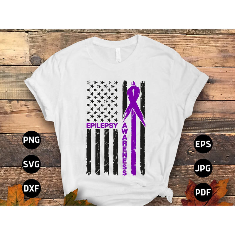 Epilepsy Awareness Svg Png, Epilepsy Awareness USA Flag Svg, Purple Ribbon Svg Cricut Cut File Sublimation.jpg