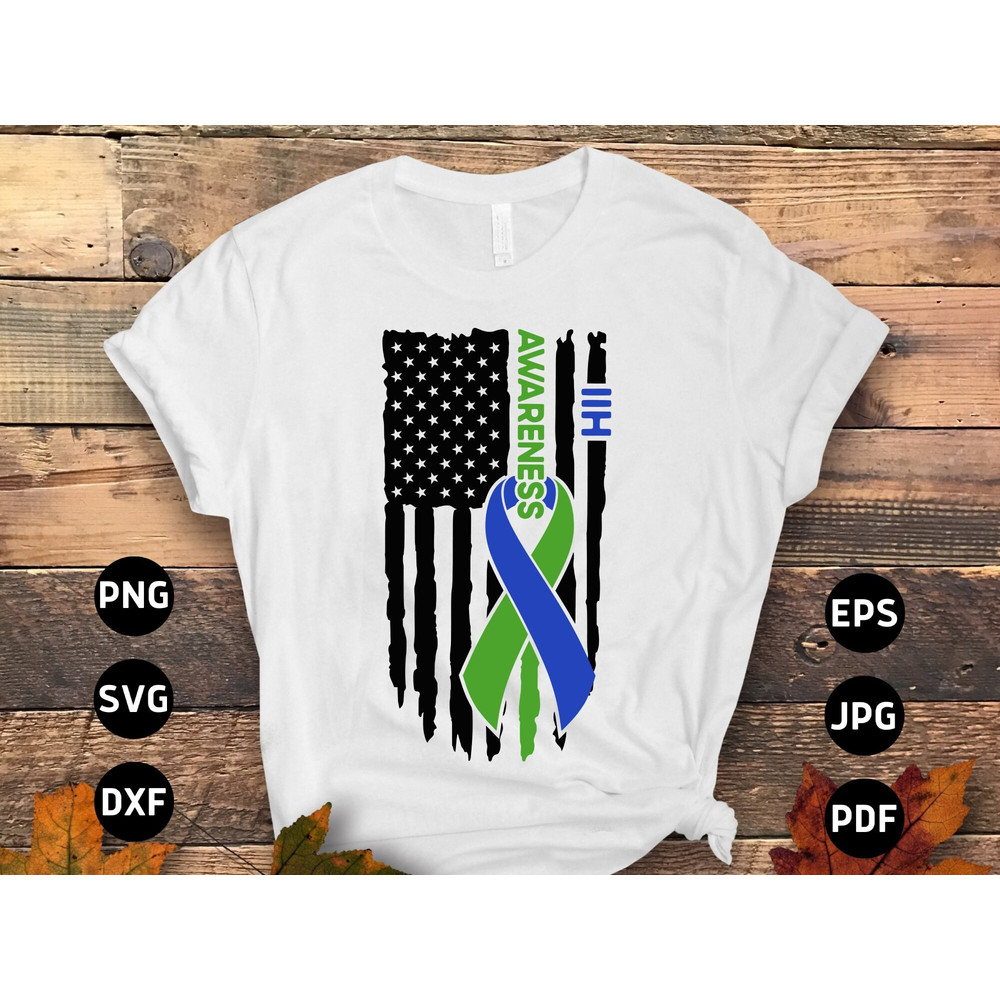 Flag IIH Awareness Svg, Idiopathic Intracranial Hypertension Svg, Pseudotumor Cerebri Awareness Cricut Sublimation Design.jpg