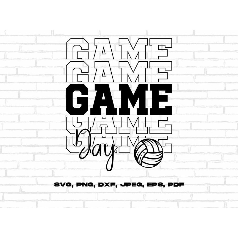 Game Day Volleyball Svg Png, Volleyball Svg Cricut Cut File, Volleyball Sublimation Design.jpg