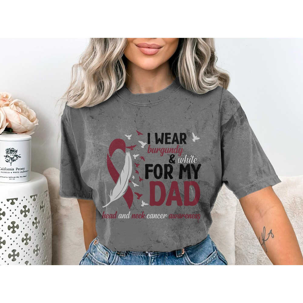 Head and Neck Cancer Awareness Svg Png, I Wear Burgundy & White for My Dad Svg, Burgundy White Ribbon Svg Circut Sublimation Design.jpg