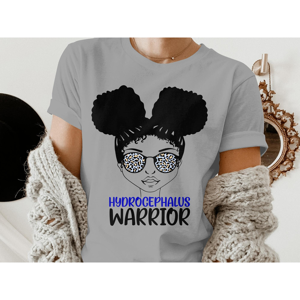 Hydrocephalus Awareness Svg Png, Hydrocephalus Warrior Afro Girl Svg, Hydro Light Blue Ribbon Support Svg Cricut Sublimation Design.jpg