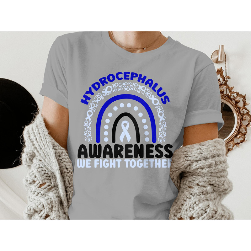 Hydrocephalus Awareness Svg Png, We Fight Together Svg, Hydro Light Blue Ribbon Support Svg Cricut Sublimation Design.jpg