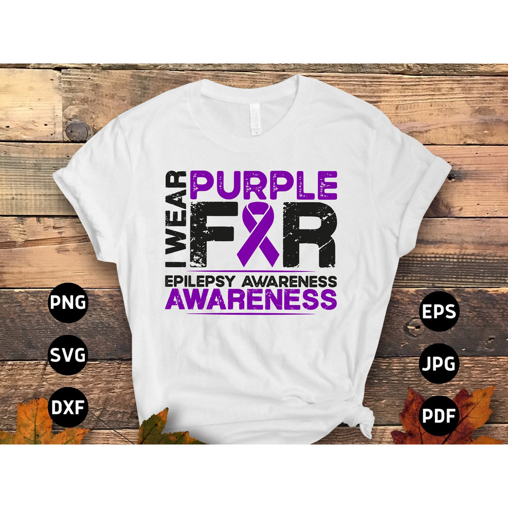 I Wear Purple for Epilepsy Awareness Svg Png, Purple Ribbon Svg Cricut Cut File Sublimation Design.jpg