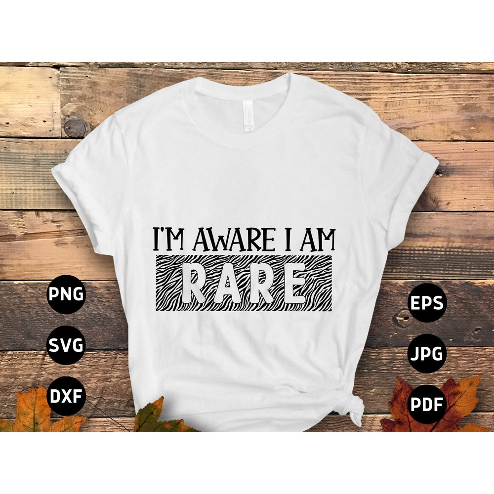 I'm Aware I Am Rare Svg, Rare Disease Awareness Svg Png, Zebra Ribbon Svg, Ehlers-danlos Syndrome Svg Cricut Sublimation Designs.jpg