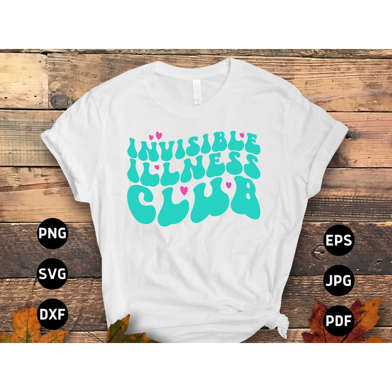 Invisible Illness Club Svg, POTS Syndrome Awareness Svg, Dysautonomia Awareness Svg Cricut Sublimation.jpg