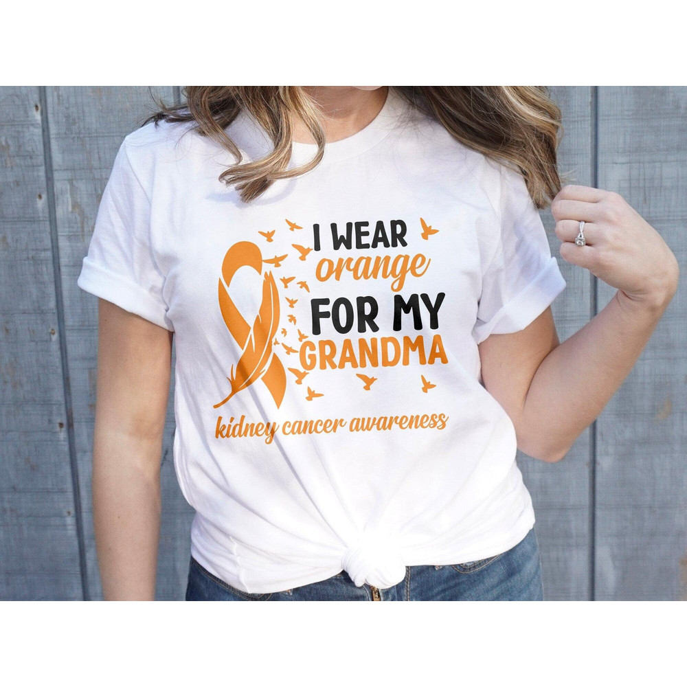 Kidney Cancer Grandma Svg, Kidney Cancer Awareness Svg Png, I Wear Orange for My Grandma Svg, Orange Ribbon Svg Cricut Cut File Sublimation.jpg