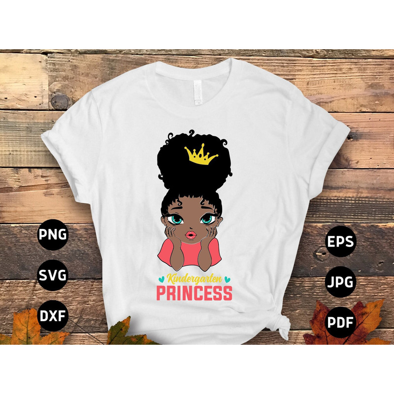 Kindergarten Princess Svg Png, Kindergarten Girl Svg, Back to School Svg, First 1st Day of School Kindergarten Svg Cricut Sublimation.jpg