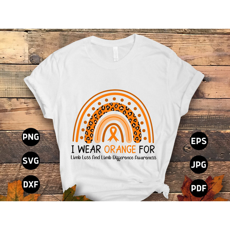 Limb Loss Awareness Svg Png, I We Wear Orange Limb Loss and Limb Difference Awareness Svg, Orange Ribbon Svg Cricut File Sublimation Design.jpg
