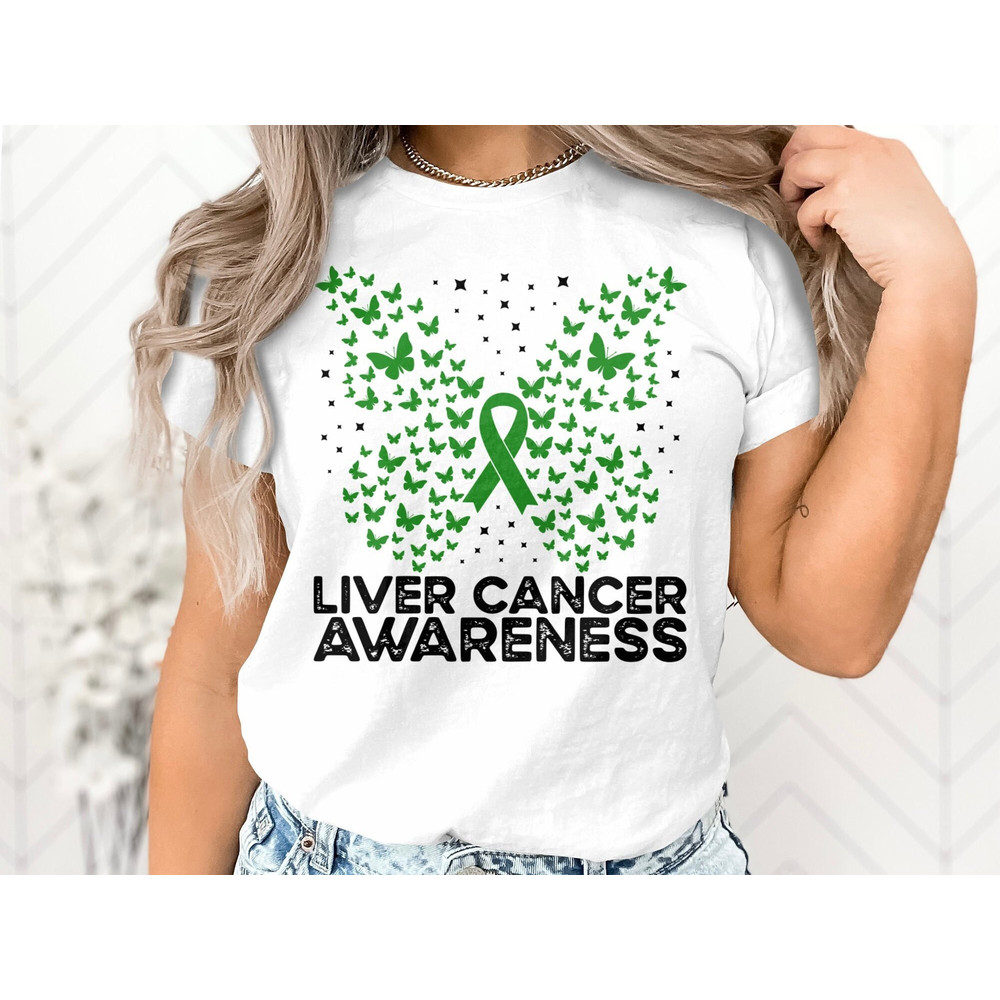 Liver Cancer Awareness Svg Png, Liver Cancer Butterfly Svg, Emerald Green Ribbon Svg Cricut Sublimation Design.jpg