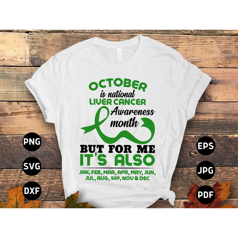Liver Cancer Awareness Svg Png, October Is National Liver Cancer Awareness Month Svg, Emerald Green Ribbon Svg Cricut Sublimation Design.jpg