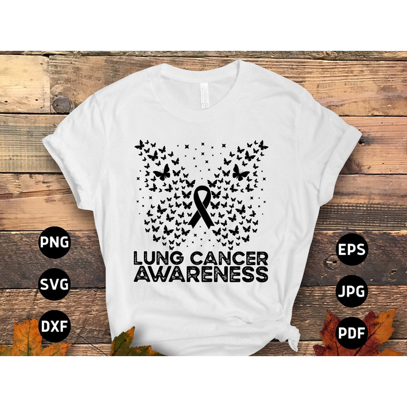 Lung Cancer Awareness Butterfly Svg Png, White Ribbon Svg, Lung Cancer Support Svg Cricut Sublimation Design.jpg