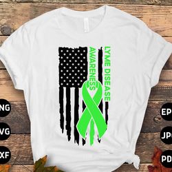 lyme disease awareness svg png, flag lyme disease svg, lame green ribbon svg cricut file sublimation design