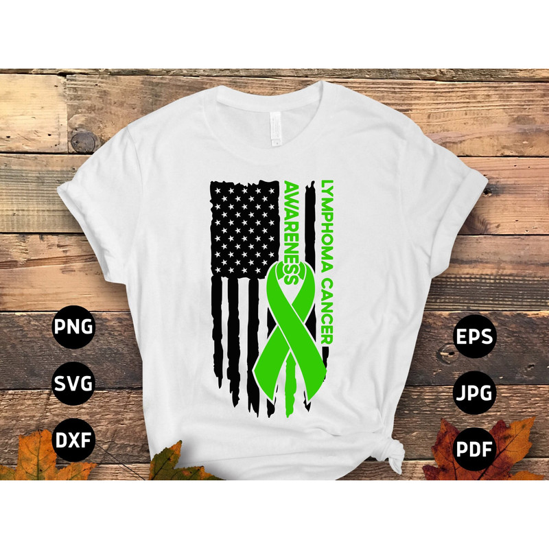 Lymphoma Cancer Awareness Svg Png, Lymphoma Flag Svg, Lymphoma Disease Svg, Green Ribbon Svg Cricut Sublimation.jpg